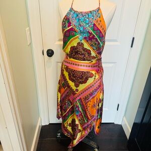 Brand new never worn Andrea Behar for boston proper jeweled 2pc halter & skirt